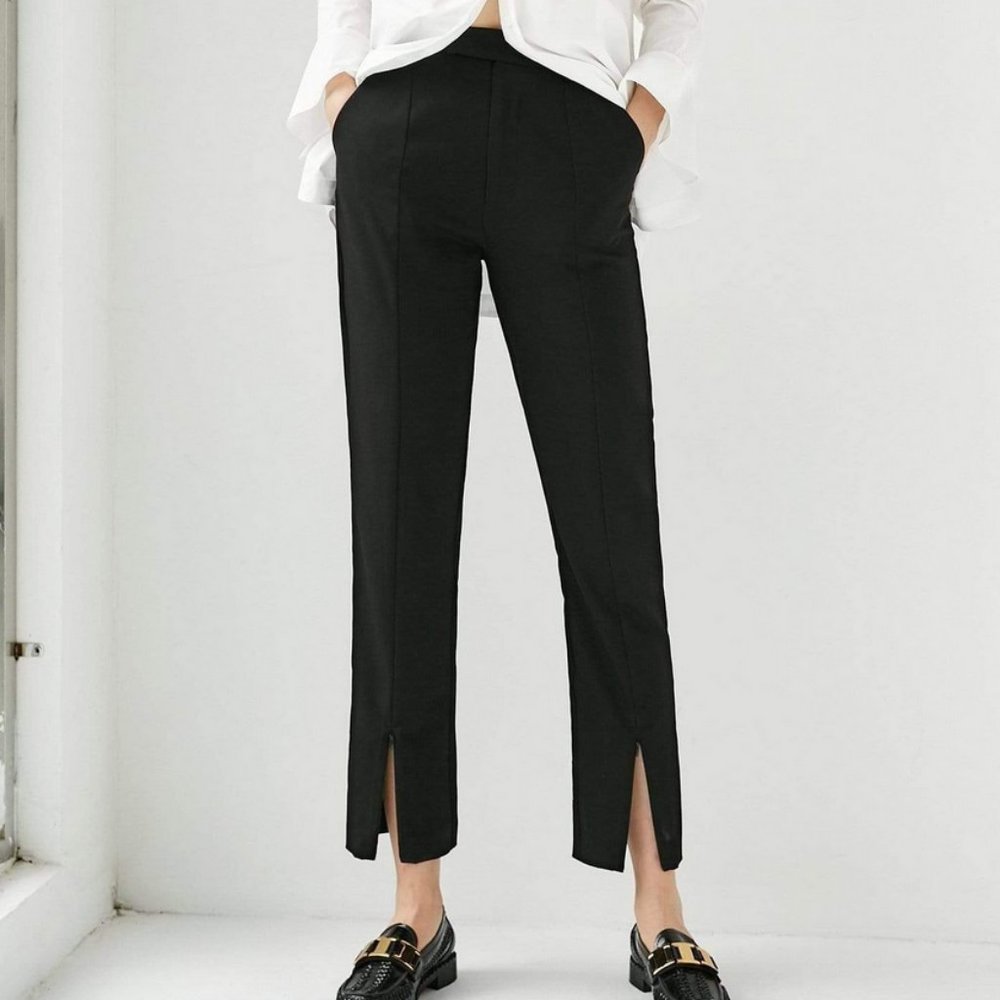 J.ING Cora Black Straight Leg Pants - L / Black